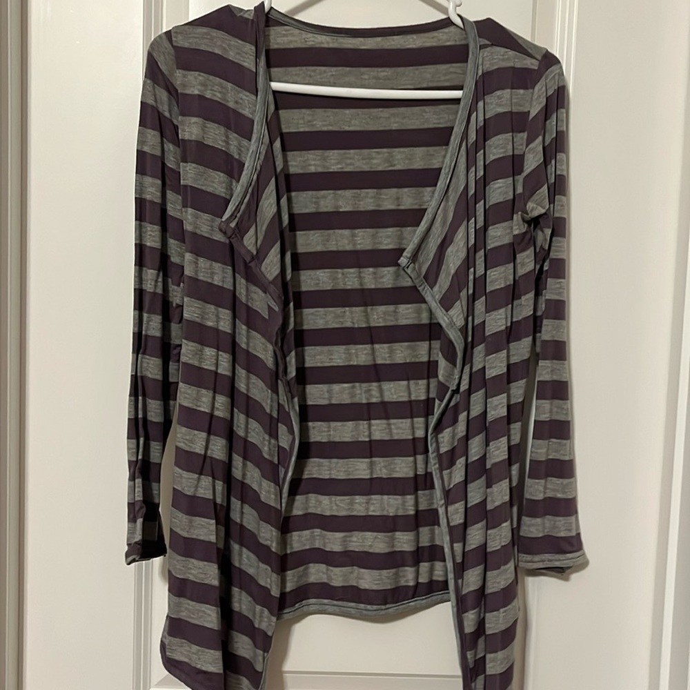 Purple and gray cardigan